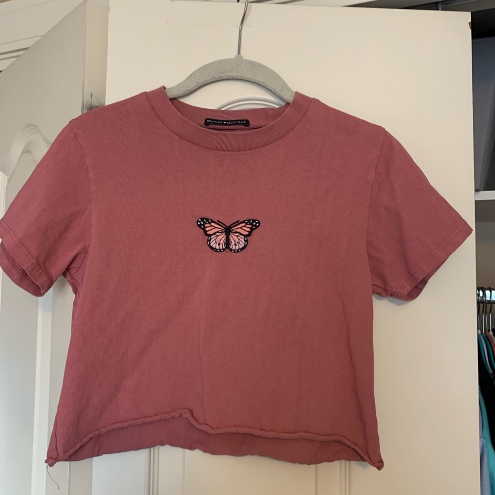 Brandy Melville cropped pink tee